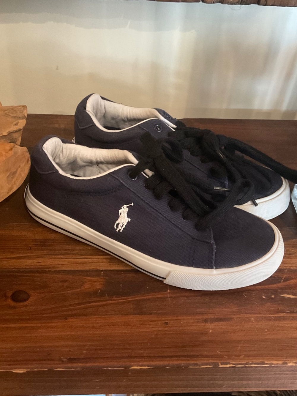 Polo Ralph Lauren  Big  Boys Low Top Sneakers, Color Navy Blue, Size 4